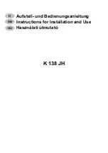 Wamsler K 138 JH Instructions For Installation And Use Manual preview