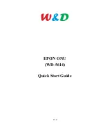 Preview for 1 page of W&D EPON ONU WD-5614 Quick Start Manual