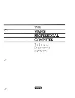 Wang Professional Computer Technical Reference Manual preview