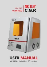 WANHAO CGR Mark I User Manual предпросмотр