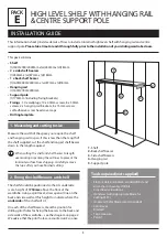 Preview for 1 page of Wardrobe Doors Direct HIGH LEVEL SHELF WITH HANGING RAIL & CENTRE SUPPORT POLE Installation Manual