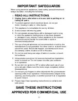 Preview for 2 page of Waring 6001C IB Instructions Manual