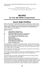 Preview for 14 page of Waring Breakfast Express WMR300 Series Manual