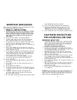 Предварительный просмотр 2 страницы Waring DF175 User Manual
