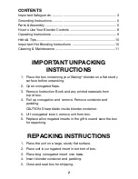 Preview for 2 page of Waring MBB1000 Series Instructions Manual