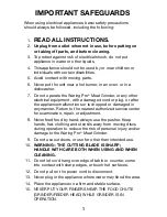 Предварительный просмотр 2 страницы Waring MG105 Instruction Book
