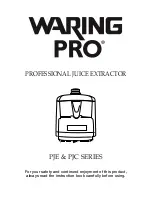 Preview for 1 page of Waring PJE SERIES Instructions Manual