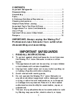 Preview for 2 page of Waring PJE SERIES Instructions Manual