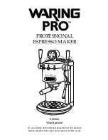 Preview for 1 page of Waring PRO ES1500 Vero Barista User Manual