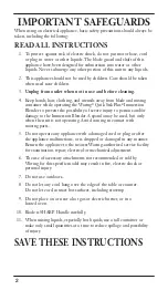 Preview for 2 page of Waring QUIK STIK PLUS WSB40 Operation Manual