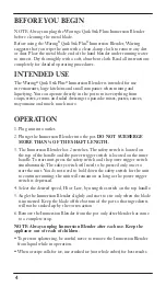 Preview for 4 page of Waring QUIK STIK PLUS WSB40 Operation Manual