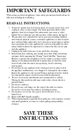 Preview for 3 page of Waring Quik Stik Plus WSB40ARG Operation Manual