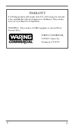 Preview for 7 page of Waring Quik Stik Plus WSB40ARG Operation Manual