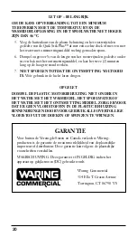 Preview for 20 page of Waring Quik Stik Plus WSB40ARG Operation Manual