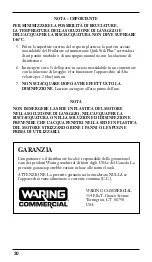 Preview for 30 page of Waring Quik Stik Plus WSB40ARG Operation Manual