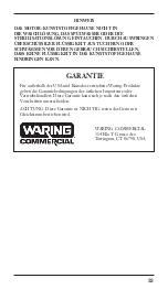 Preview for 33 page of Waring QUIK STIK PLUS WSB40E Manual