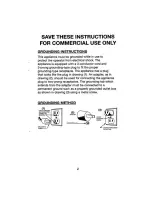 Preview for 3 page of Waring WFG Series Instruction Book