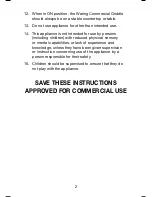 Preview for 3 page of Waring WGR240 User Instruction