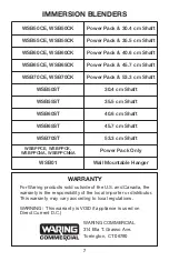 Preview for 7 page of Waring WSB Series Operating Manual