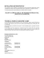 Preview for 2 page of WarmFlow TW180V User Instructions