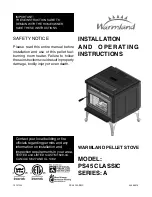 Warmland PS45 Classic Series A Installation And Operating Instructions Manual preview