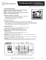 Preview for 2 page of Warmly Yours Marquee Series Instruction Manual