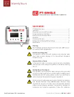 Preview for 1 page of WarmlyYours TRACON PT-SINGLE Manual