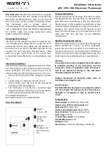 Warmtech MTC-1991-WU Installation Instructions preview