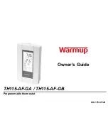 Warmup TH115-AF-GA Owner'S Manual preview