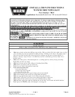 Preview for 1 page of Warn 70825 Installation Instructions Manual