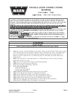 Предварительный просмотр 1 страницы Warn 77084 Installation Instructions Manual