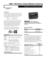 Warner Electric CBC-150 Series Installation And Operation Manual preview