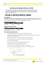 Предварительный просмотр 1 страницы Warner Howard MR48 Operating & Installation Manual