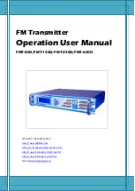 Warner RF FMT-80D Operation User'S Manual preview