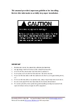 Preview for 2 page of Warner RF FMT3-1000H Operation Manual