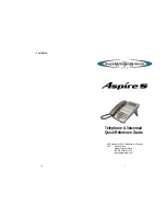 Предварительный просмотр 1 страницы Warner Telecom Group Aspire S Quick Reference Manual