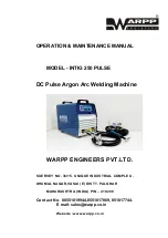 WARPP INTIG 250 PULSE Operation & Maintenance Manual preview