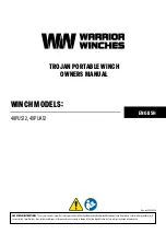 Предварительный просмотр 1 страницы Warrior Winches TROJAN 40PUS12 Owner'S Manual