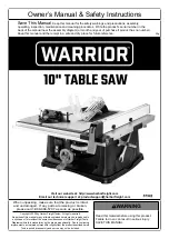 WARRIOR 57342 Owner'S Manual & Safety Instructions preview