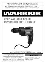 WARRIOR 58528 Owner'S Manual & Safety Instructions preview