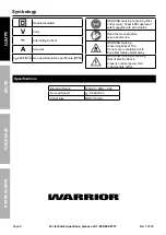 Предварительный просмотр 6 страницы WARRIOR 58528 Owner'S Manual & Safety Instructions