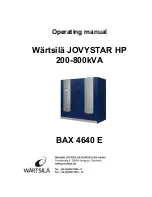 WÄRTSILÄ JOVYSTAR HP 200 kVA Operating Manual preview