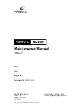 WÄRTSILÄ W-X62 Maintenance Manual preview