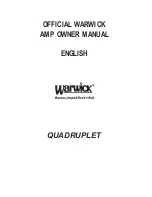 Preview for 1 page of Warwick Amplifier Quadruplet Owner'S Manual