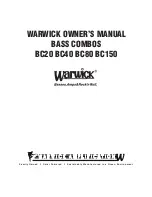 Warwick BC20 Owner'S Manual preview