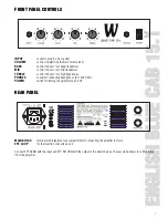 Предварительный просмотр 6 страницы Warwick Blue Cab 15.1 Owner'S Manual