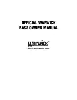 Warwick Corvette Standard User Manual preview