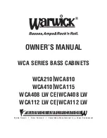 Warwick WCA112 LW CE Owner'S Manual предпросмотр