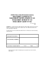 Preview for 1 page of Wascomat Giant W 185 Operating & Maintenance Manual