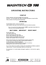 Предварительный просмотр 4 страницы Washtech CD100 Operator'S Manual